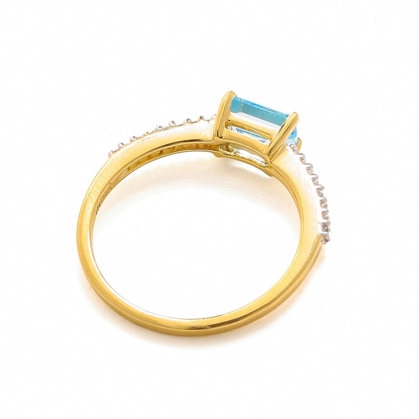 Tiramisu 0.92 Ct Sky Blue Topaz Solid 10k Yellow Gold Ring Jewelry