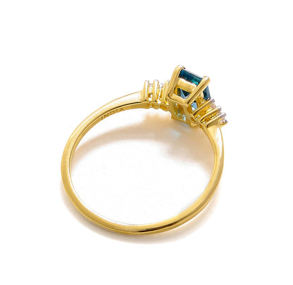 Tiramisu 0.77 Ct London Blue Topaz Solid 10k Yellow Gold Ring Jewelry