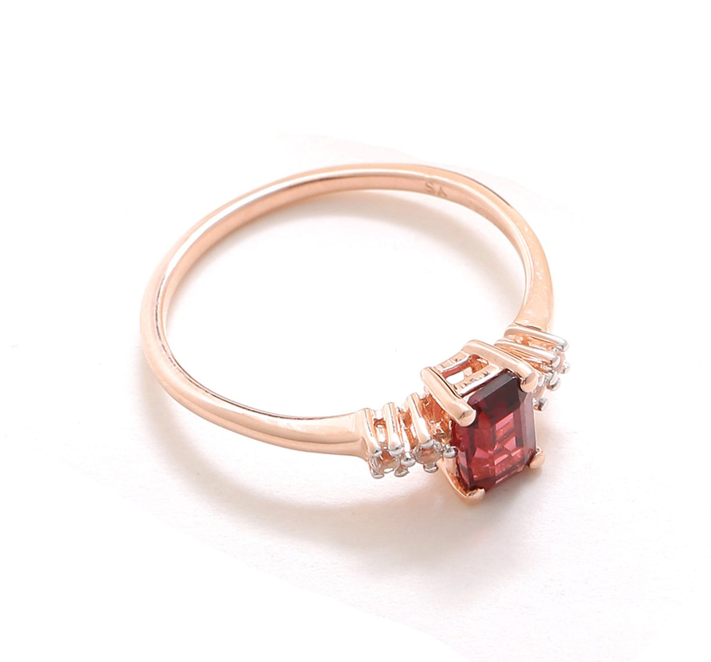Tiramisu 0.86 Ct Rhodolite Garnet Solid 10k Rose Gold Ring Jewelry