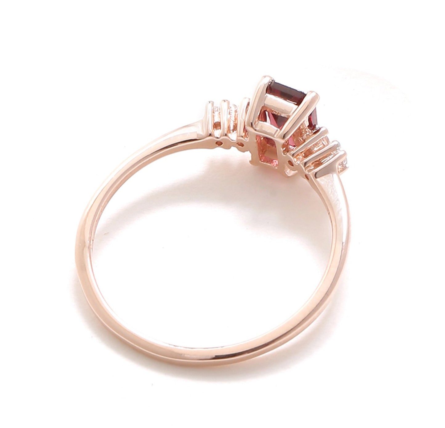 Tiramisu 0.86 Ct Rhodolite Garnet Solid 10k Rose Gold Ring Jewelry