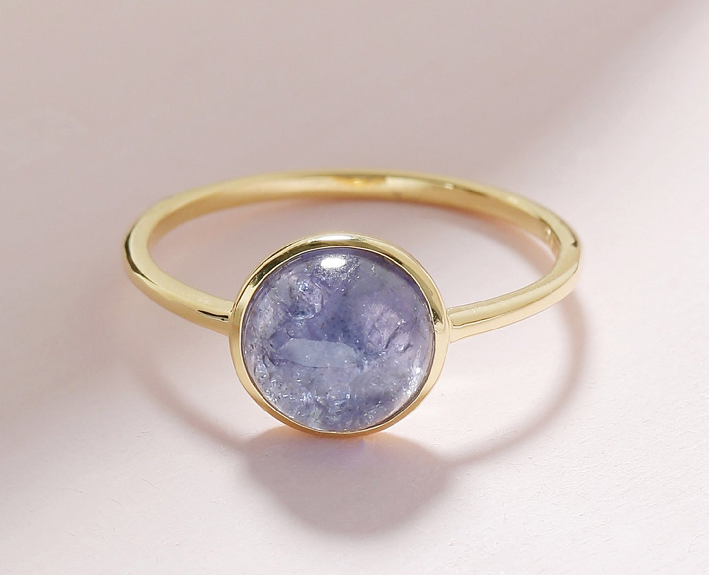 Tiramisu Tanzanite Solid 10k Yellow Gold Ring Jewelry