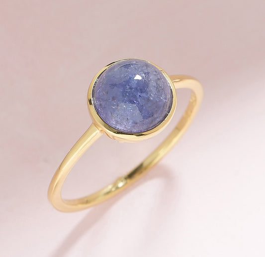 Tiramisu Tanzanite Solid 10k Yellow Gold Ring Jewelry