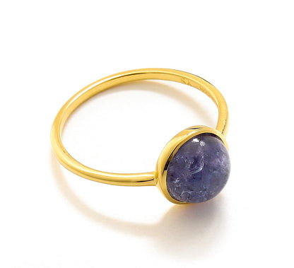 Tiramisu Tanzanite Solid 10k Yellow Gold Ring Jewelry