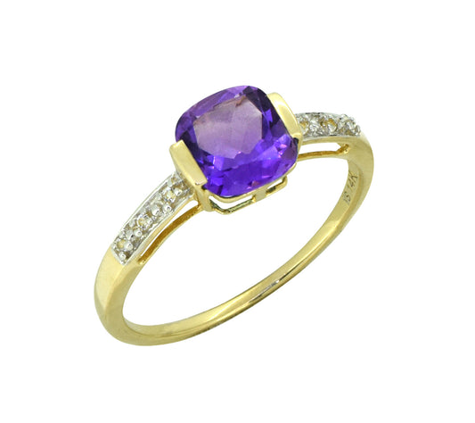 Tiramisu Solid 14k Yellow Gold Amethyst Ring (1.69 ct)