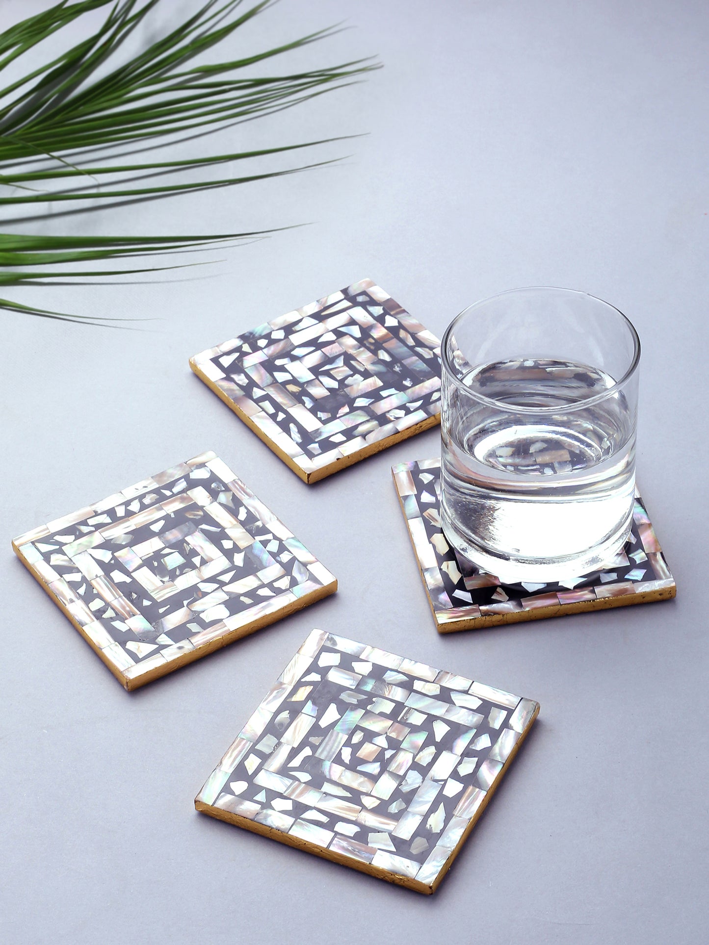 Tiramisu Set of 4 Mother of Pearl Coasters