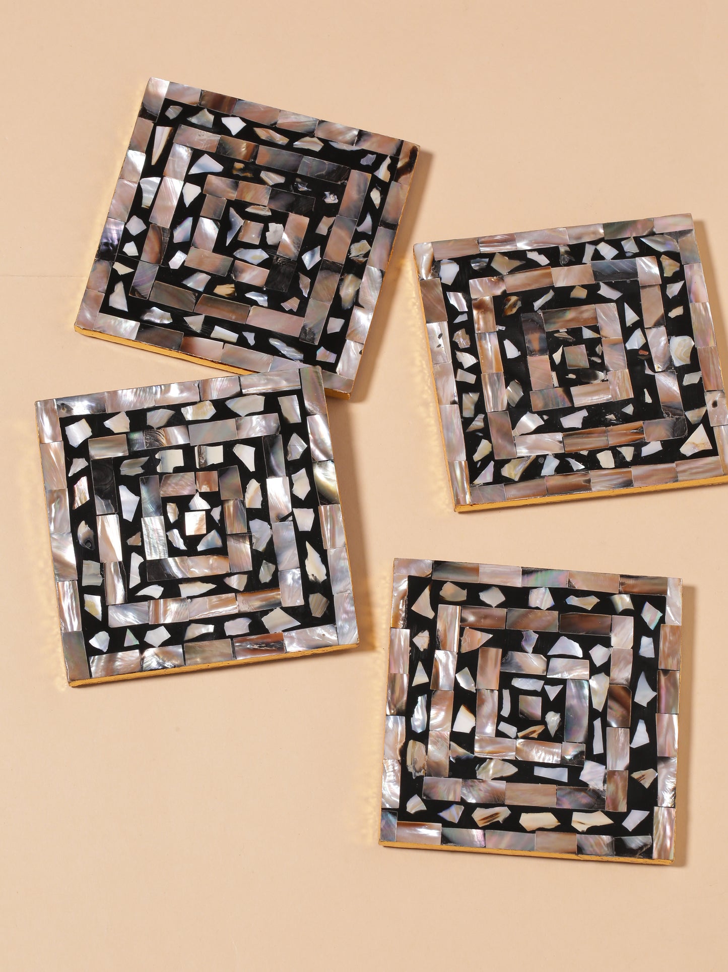 Tiramisu Set of 4 Mother of Pearl Coasters