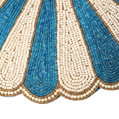Blue Scalloped Beaded Placemat