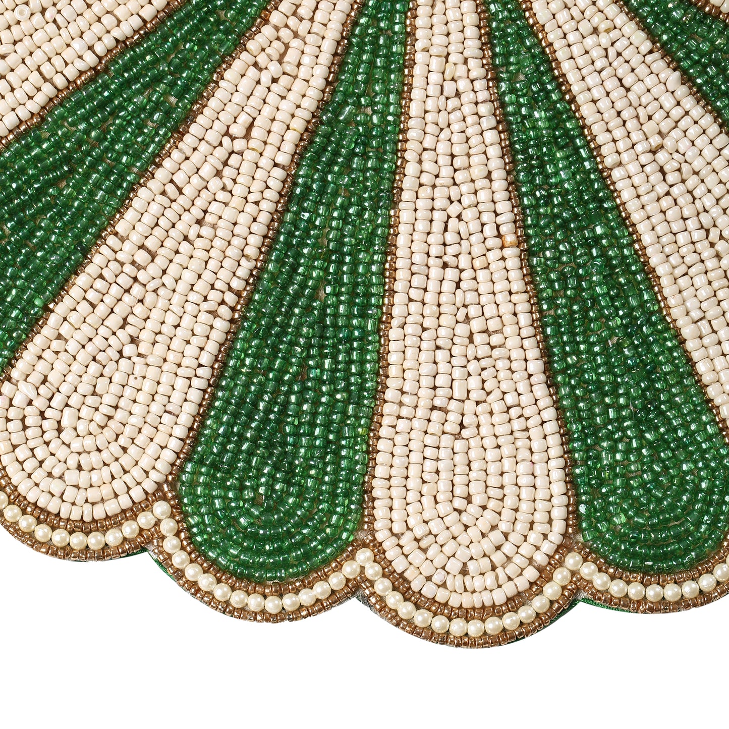 Green Scalloped Beaded Placemat
