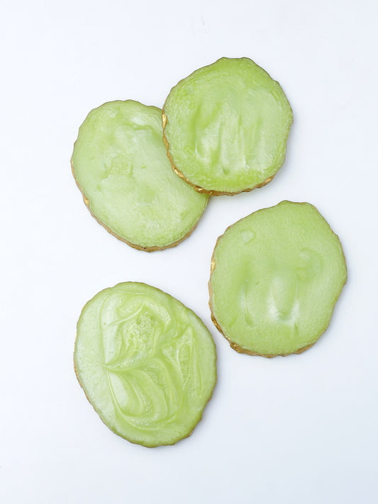 Green Resin Coaster- Set of 4