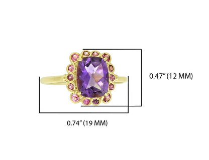 Tiramisu Solid 14k Yellow Gold Amethyst Ring (2.69 ct)