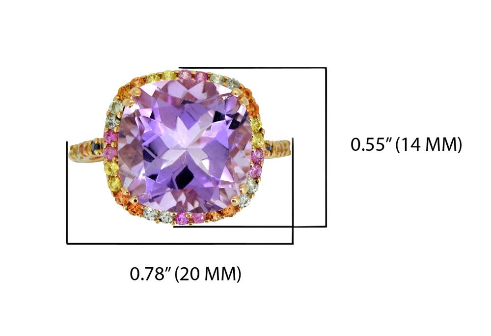 Tiramisu Solid 14k Rose Gold Pink Amethyst Ring 6.98 ct