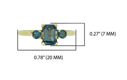 Tiramisu Solid 14k Yellow Gold London Blue Topaz Ring 1.65 ct