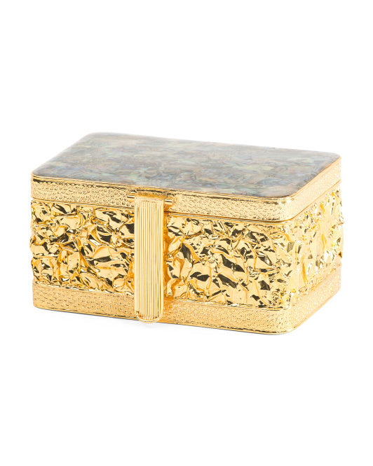 RECTANGULAR JEWELRY BOX WITH ABALONE SHELL