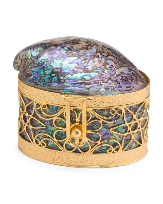 DECORATIVE ABALONE DOME BOX